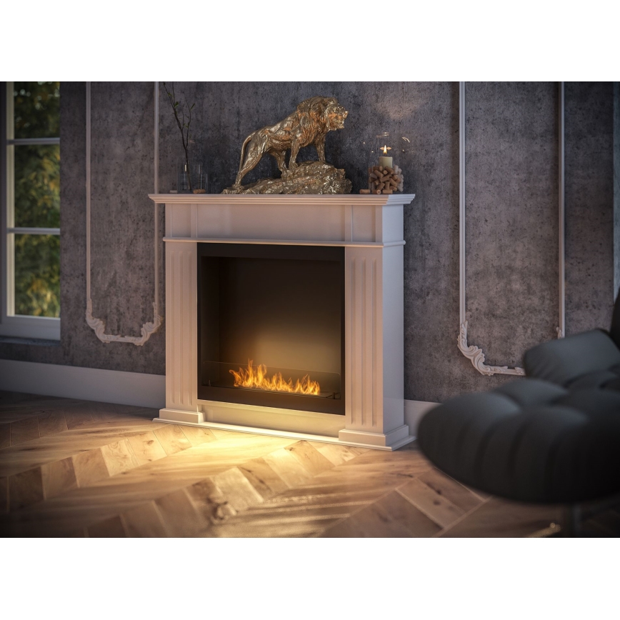 InFire - BIO takka 115x100 cm 3kW valkoinen