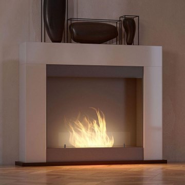 InFire - BIO takka 87,5x110 cm 3kW valkoinen