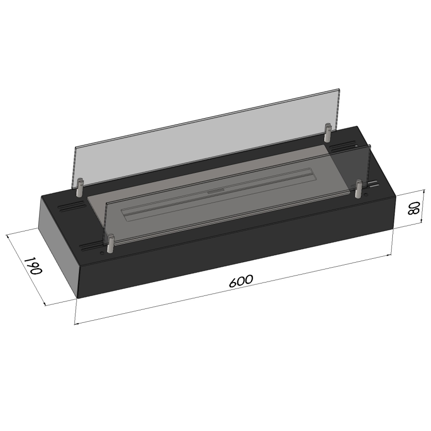 InFire - BIO takka 8x60 cm 3kW musta