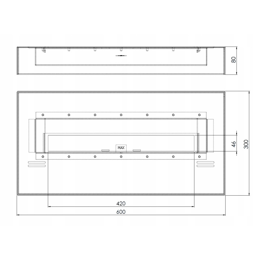 InFire - BIO takka 8x60 cm 3kW musta
