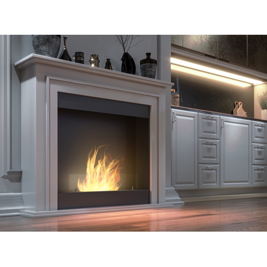 InFire - BIO takka 90x112,5 cm 3kW valkoinen