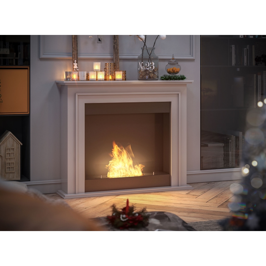 InFire - BIO takka 90x112,5 cm 3kW valkoinen