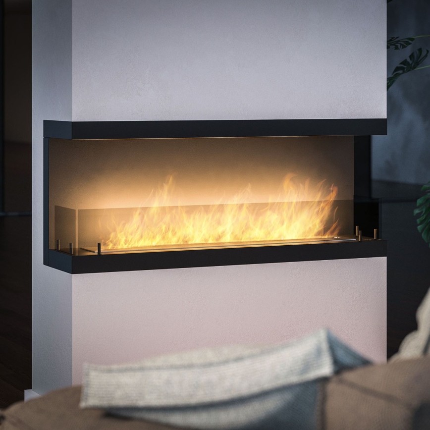 InFire - Built-in BIO takka 120x50 cm 5kW musta