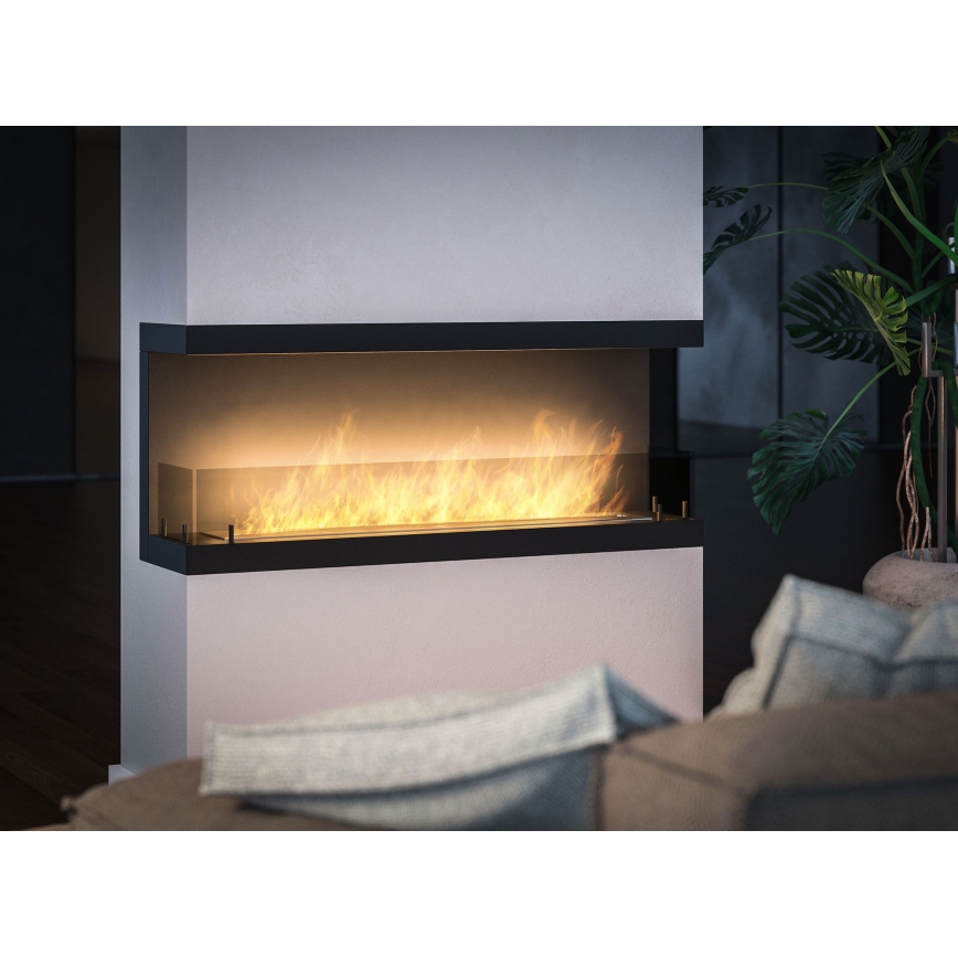InFire - Built-in BIO takka 120x50 cm 5kW musta