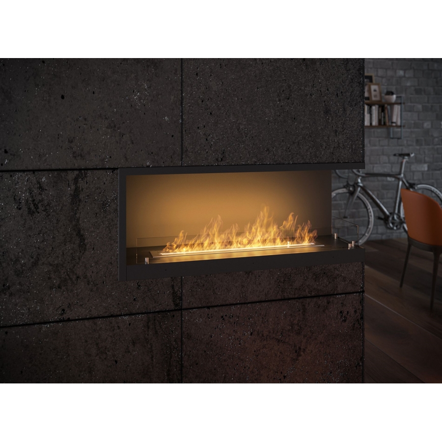 InFire - Kulma BIO takka 110x45 cm 3kW musta