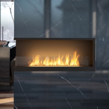 InFire - Kulma BIO takka 110x45 cm 3kW musta