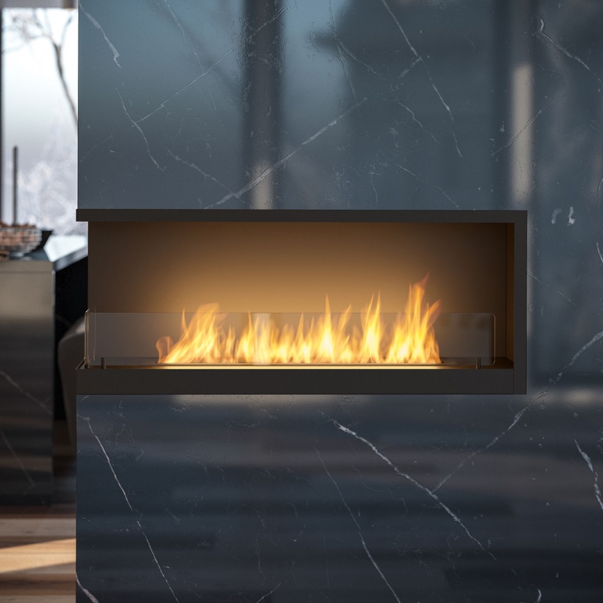 InFire - Kulma BIO takka 110x45 cm 3kW musta
