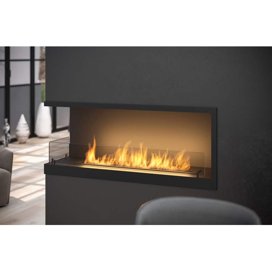 InFire - Kulma BIO takka 110x45 cm 3kW musta