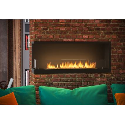 InFire - Kulma BIO takka 110x45 cm 3kW musta