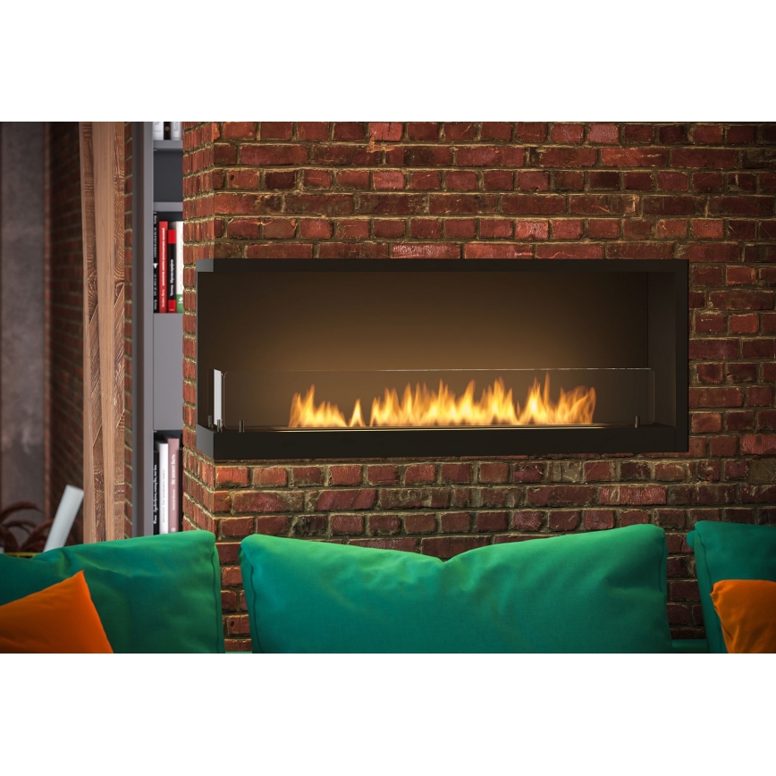 InFire - Kulma BIO takka 110x45 cm 3kW musta