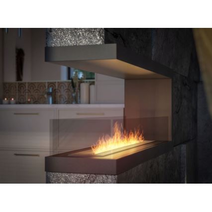 InFire - Kulma BIO takka 120x50 cm 3kW molemminpuolinen