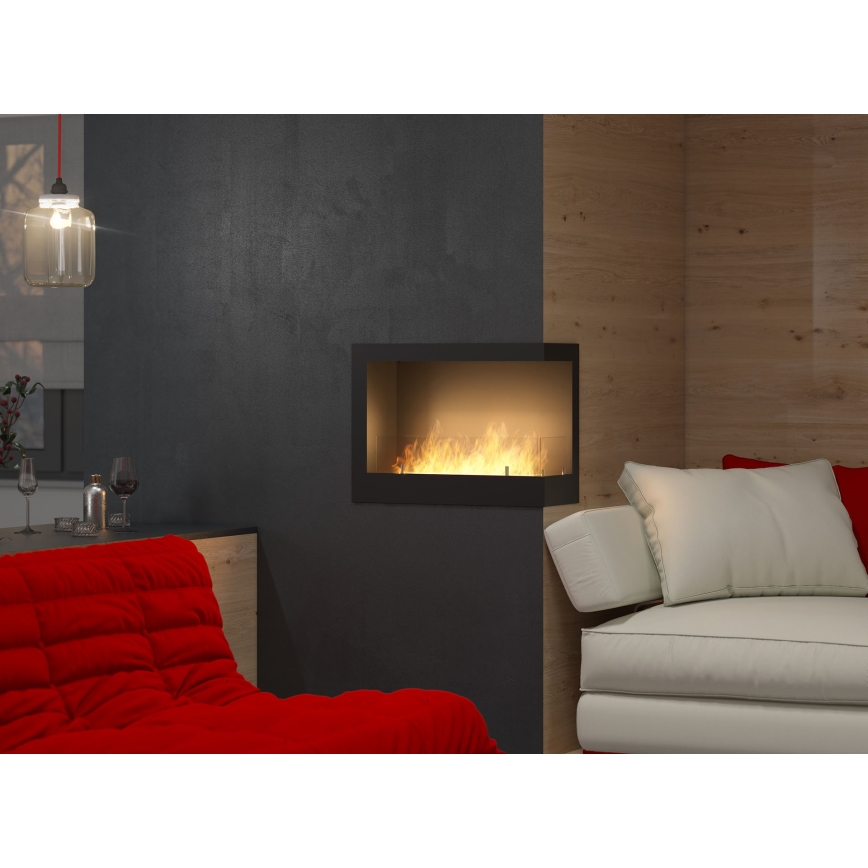 InFire - Kulma BIO takka 45x60 cm 3kW musta