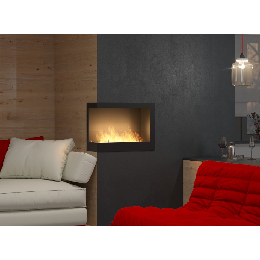 InFire - Kulma BIO takka 45x60 cm 3kW musta