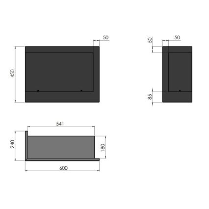 InFire - Kulma BIO takka 45x60 cm 3kW musta