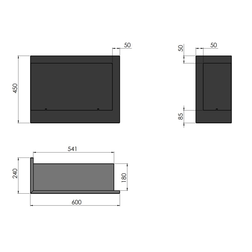 InFire - Kulma BIO takka 45x60 cm 3kW musta