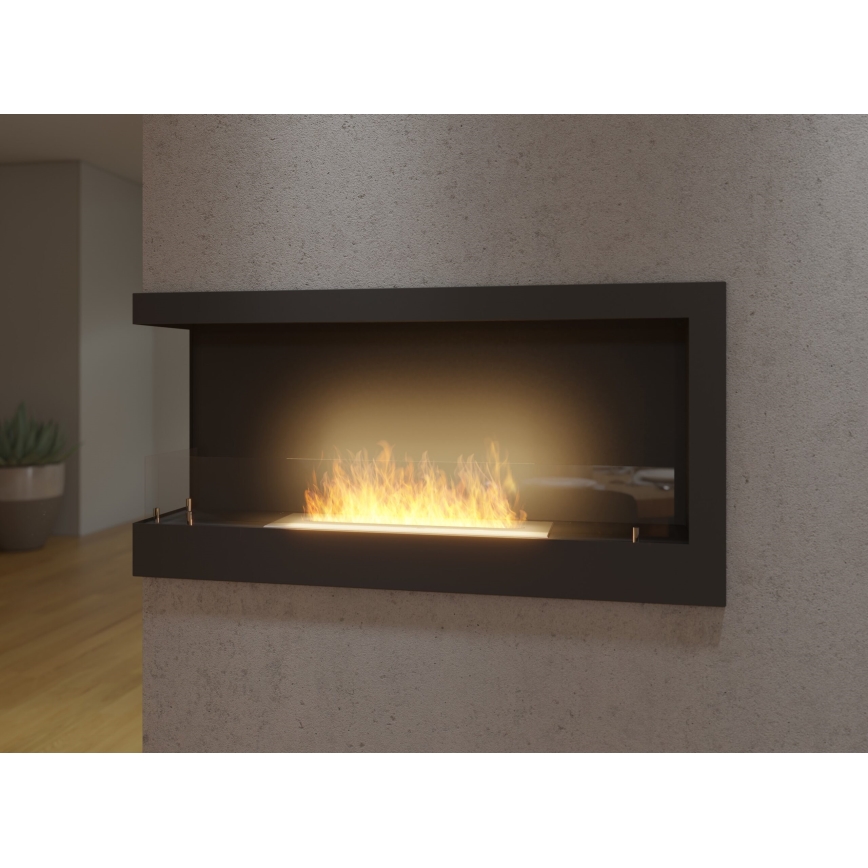 InFire - Kulma BIO takka 45x90 cm 3kW musta