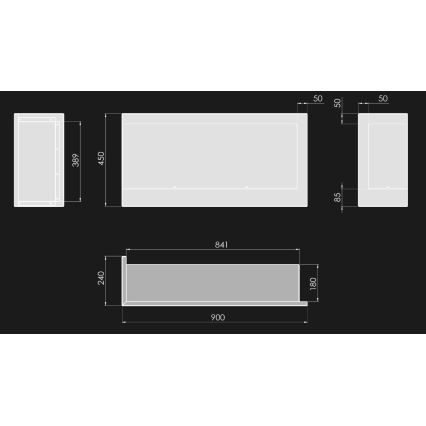 InFire - Kulma BIO takka 45x90 cm 3kW musta