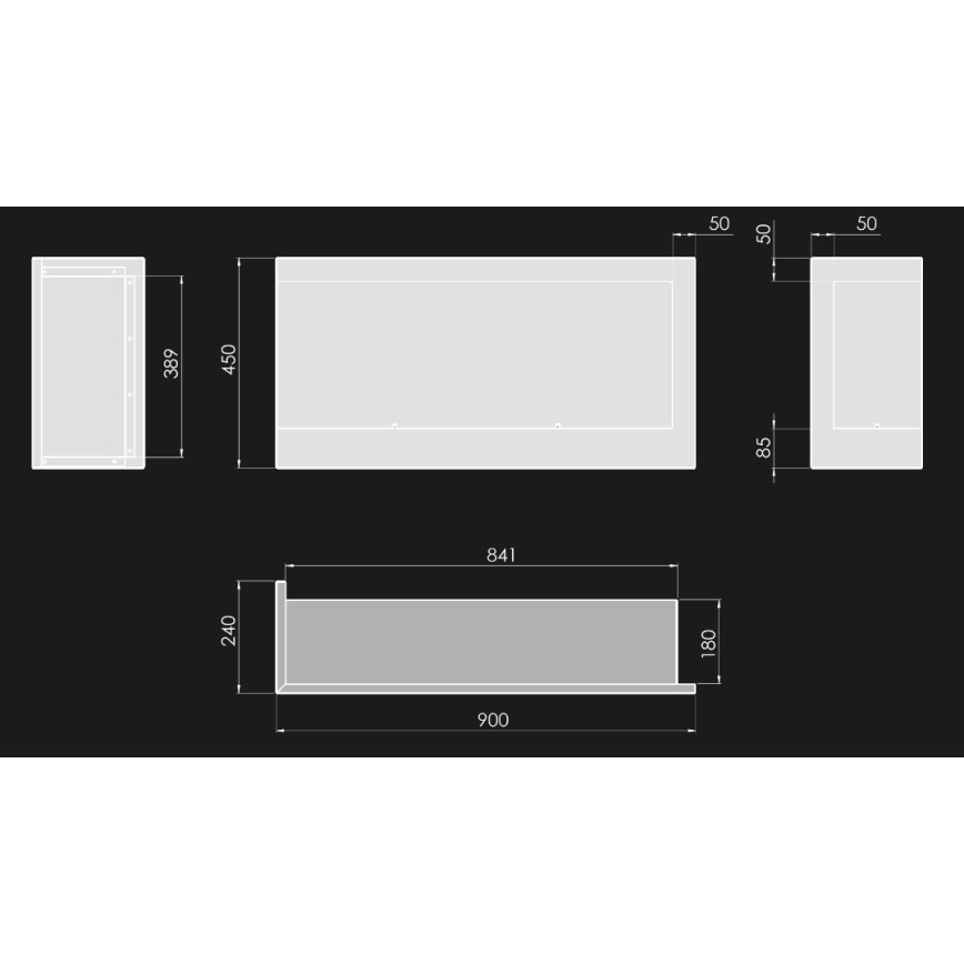 InFire - Kulma BIO takka 45x90 cm 3kW musta