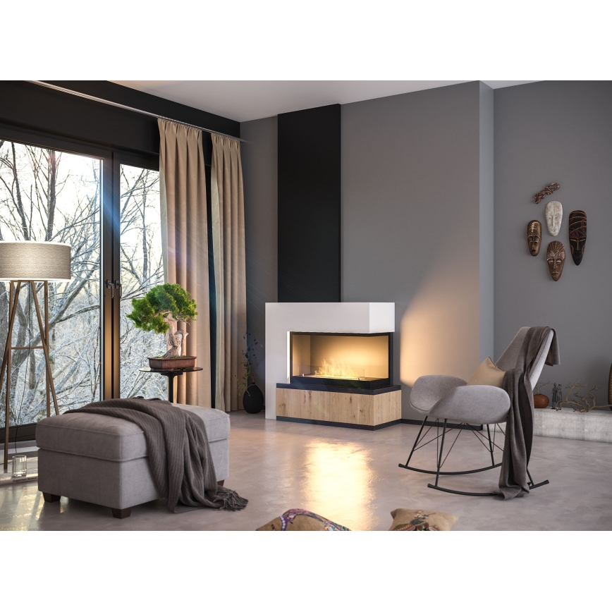 InFire - Kulma BIO takka 80x45 cm 3,5kW musta