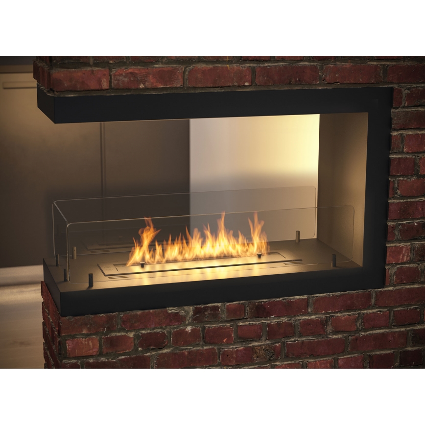 InFire - Kulma BIO takka 80x50 cm 3kW kaksipuolinen