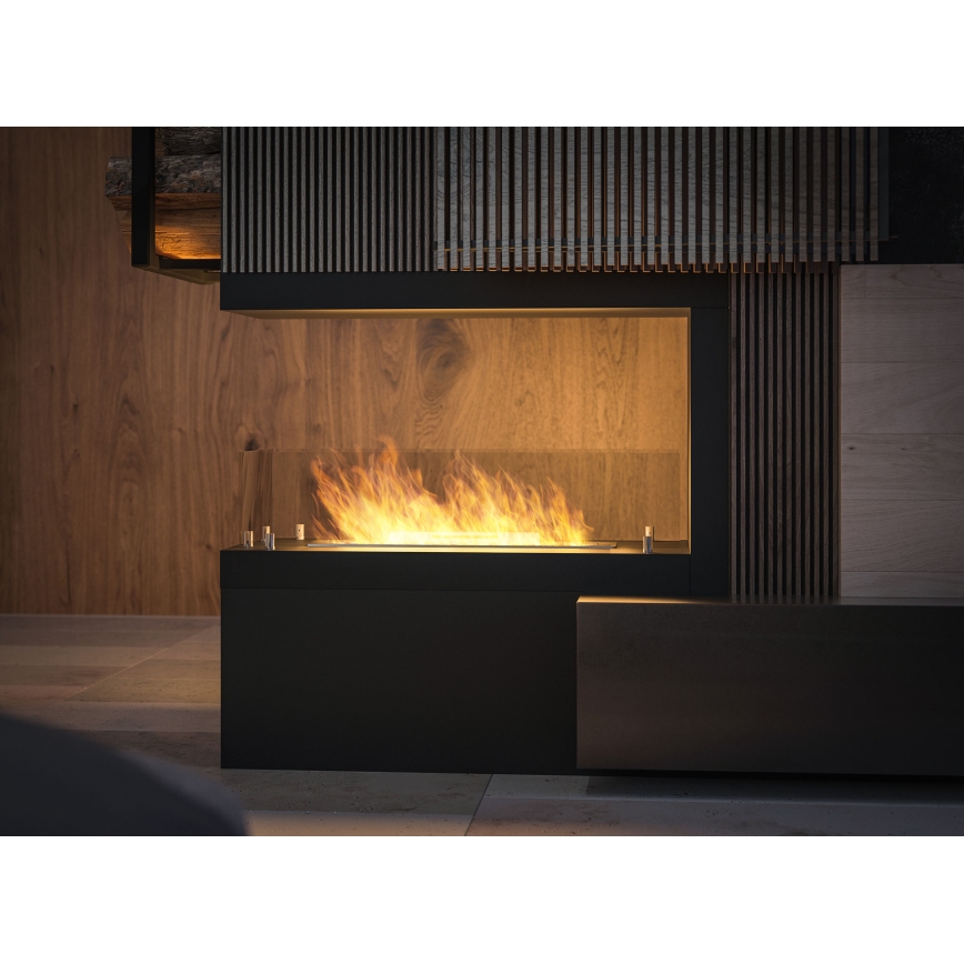 InFire - Kulma BIO takka 80x50 cm 3kW kaksipuolinen