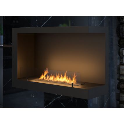 InFire - Kulma BIO takka 84x54 cm 3kW musta
