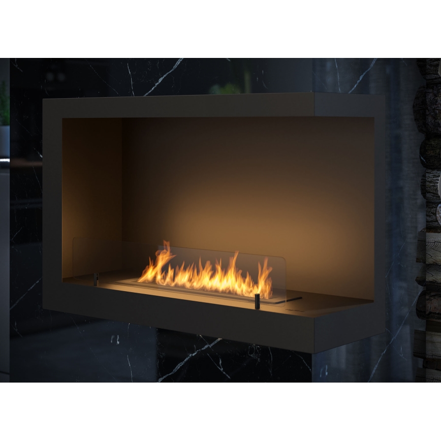 InFire - Kulma BIO takka 84x54 cm 3kW musta