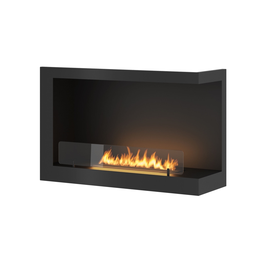 InFire - Kulma BIO takka 84x54 cm 3kW musta