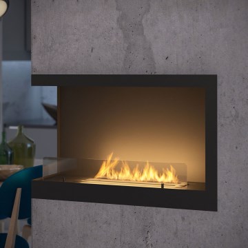 InFire - Kulma BIO takka 84x54 cm 3kW musta