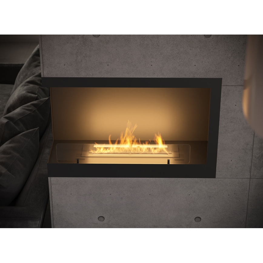 InFire - Kulma BIO takka 84x54 cm 3kW musta