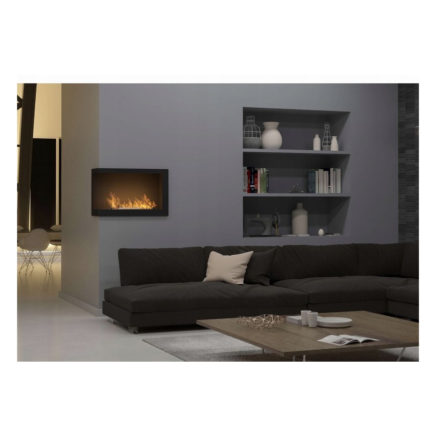 InFire - Kulma BIO takka 84x54 cm 3kW musta