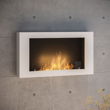 InFire - Seinä BIO takka 100x56 cm 3kW valkoinen