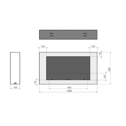 InFire - Seinä BIO takka 100x56 cm 3kW valkoinen