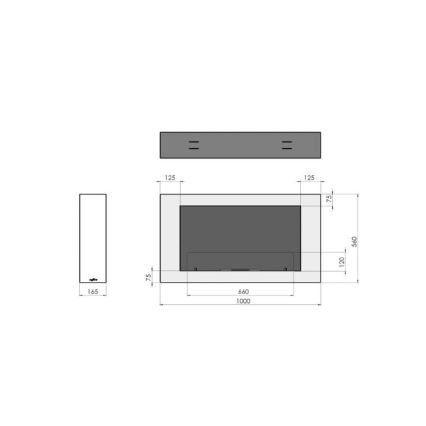 InFire - Seinä BIO takka 100x56 cm 3kW musta