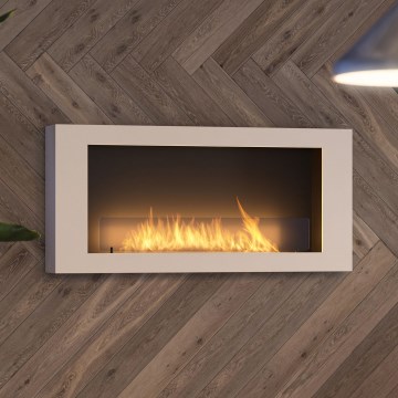 InFire - Seinä BIO takka 120x56 cm 3kW valkoinen