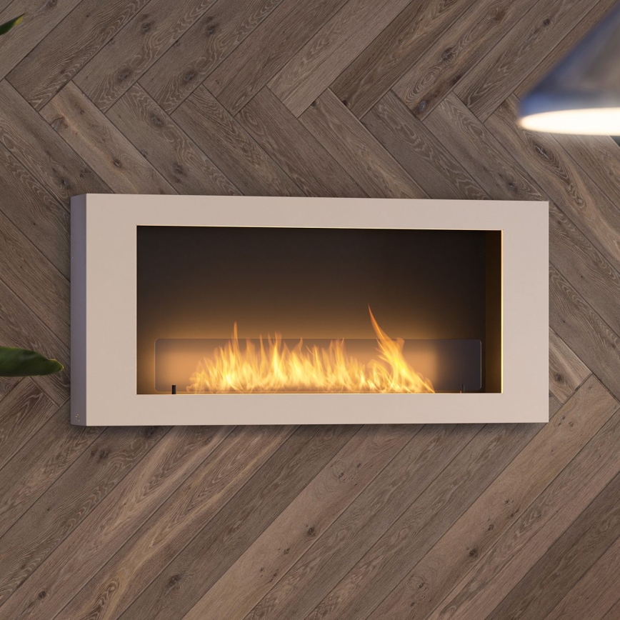 InFire - Seinä BIO takka 120x56 cm 3kW valkoinen