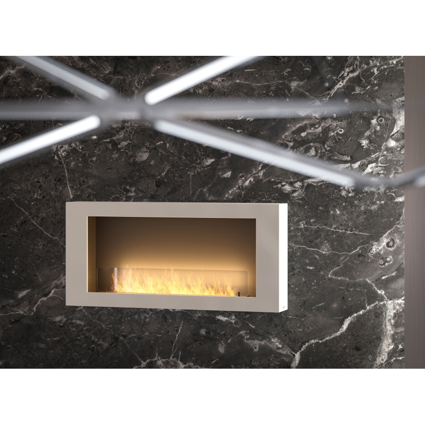 InFire - Seinä BIO takka 120x56 cm 3kW valkoinen