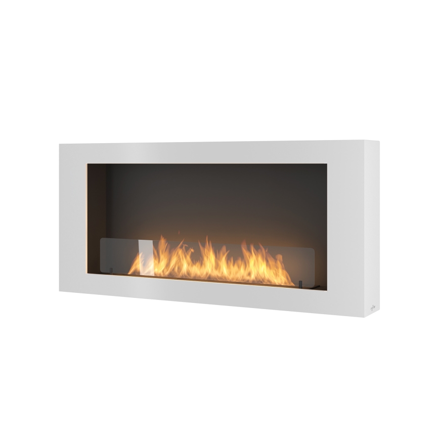 InFire - Seinä BIO takka 120x56 cm 3kW valkoinen