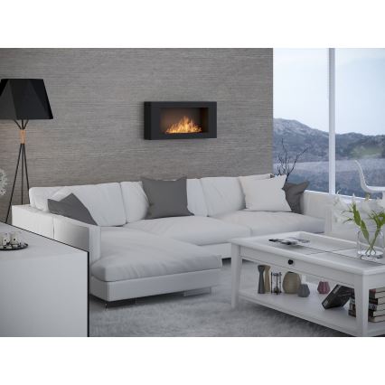 InFire - seinä BIO takka 44x91 cm 3kW musta