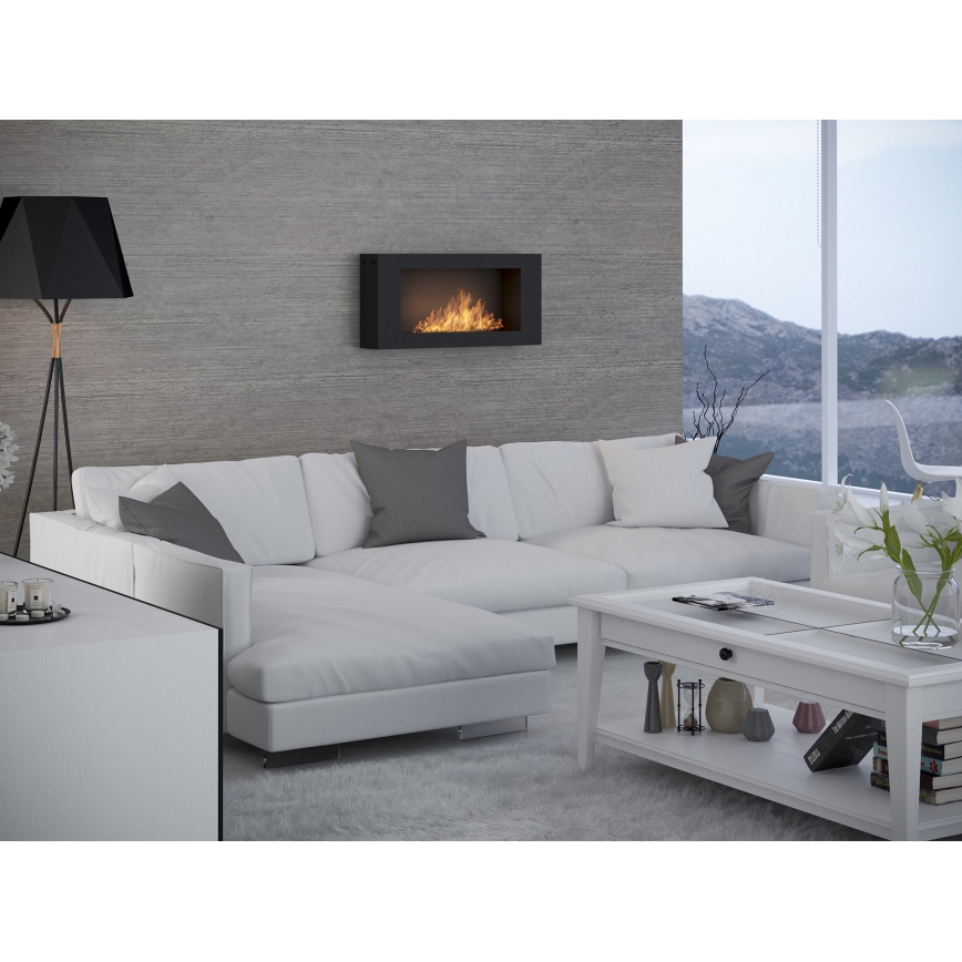 InFire - seinä BIO takka 44x91 cm 3kW musta