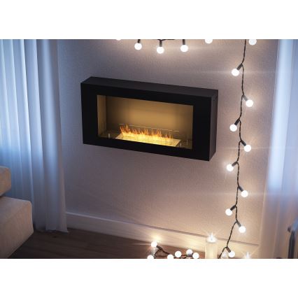 InFire - seinä BIO takka 44x91 cm 3kW musta