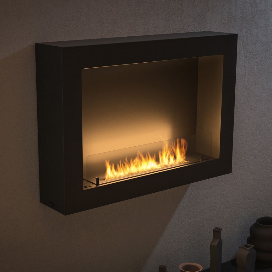 InFire - Seinä BIO takka 80x56 cm 3kW musta