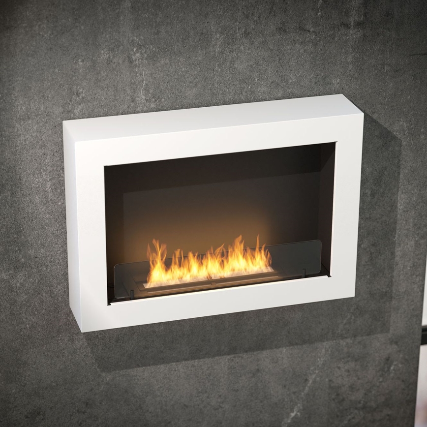 InFire - Seinä BIO takka 80x56 cm 3kW valkoinen