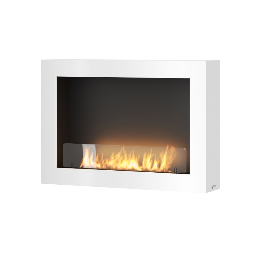 InFire - Seinä BIO takka 80x56 cm 3kW valkoinen