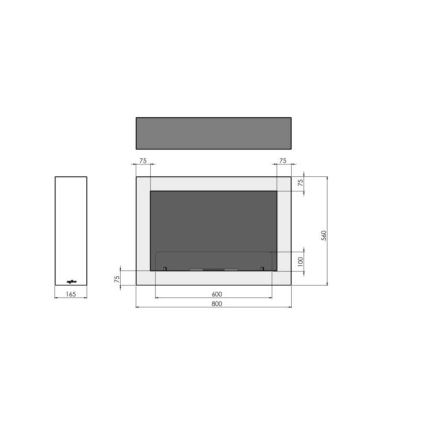 InFire - Seinä BIO takka 80x56 cm 3kW musta