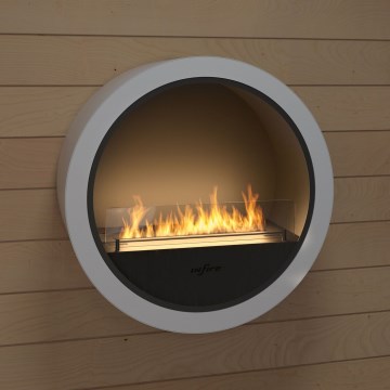 InFire - Seinä BIO takka d. 70 cm 3kW valkoinen