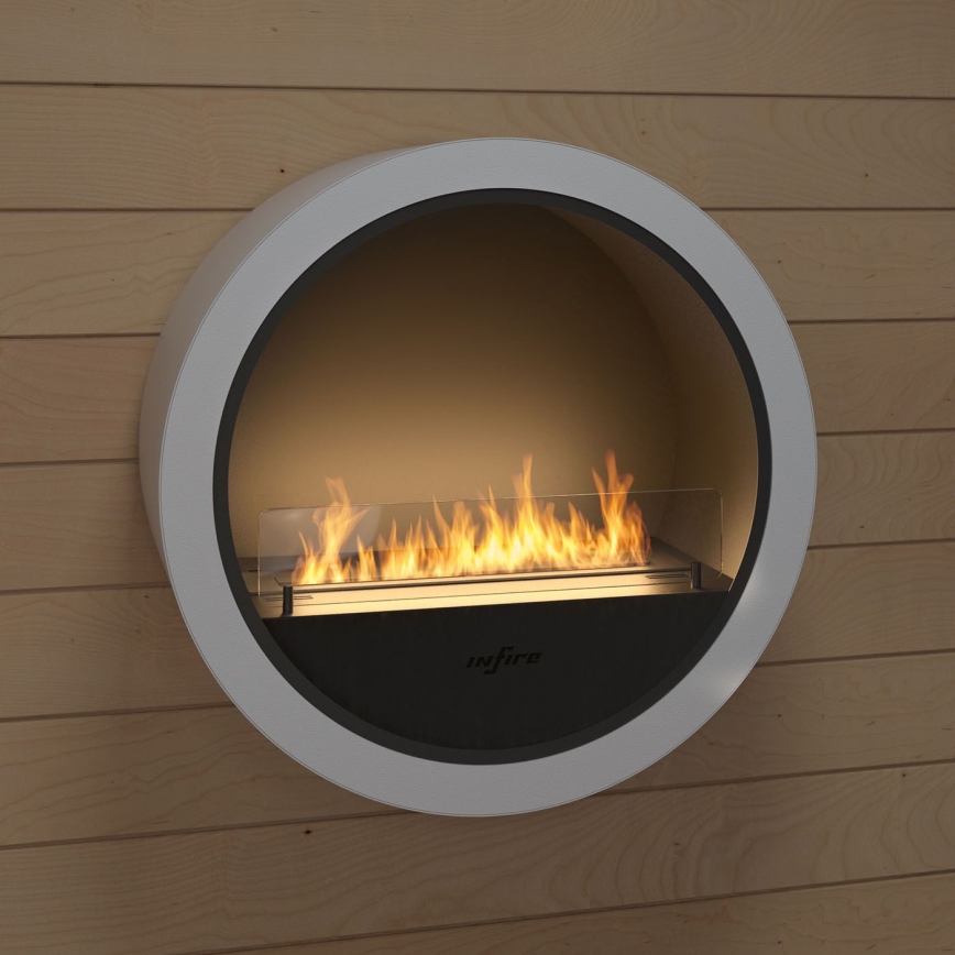 InFire - Seinä BIO takka d. 70 cm 3kW valkoinen