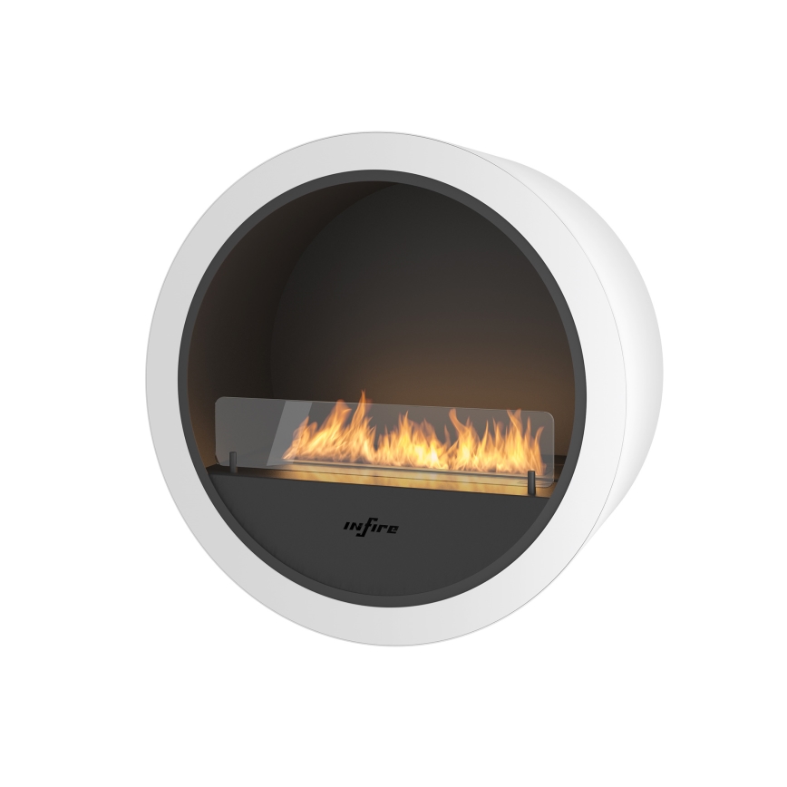 InFire - Seinä BIO takka d. 70 cm 3kW valkoinen