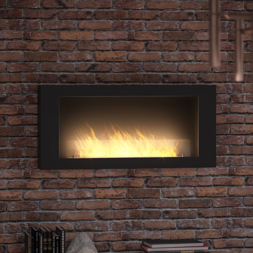 InFire - Seinä BIO takka120x56 cm 3kW musta