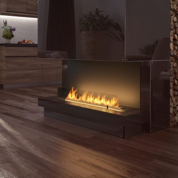 InFire - Sisäänrakennettu BIO takka 100x45 cm 3kW musta
